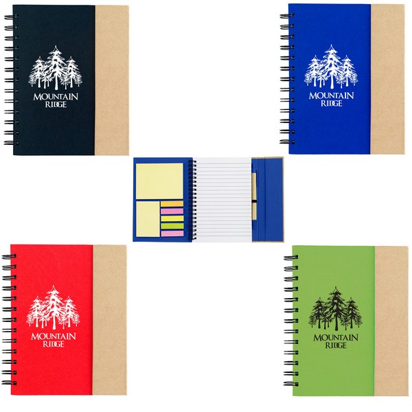 SH6107 Small Spiral NOTEBOOK With Sticky Notes And Flags And Custom Im